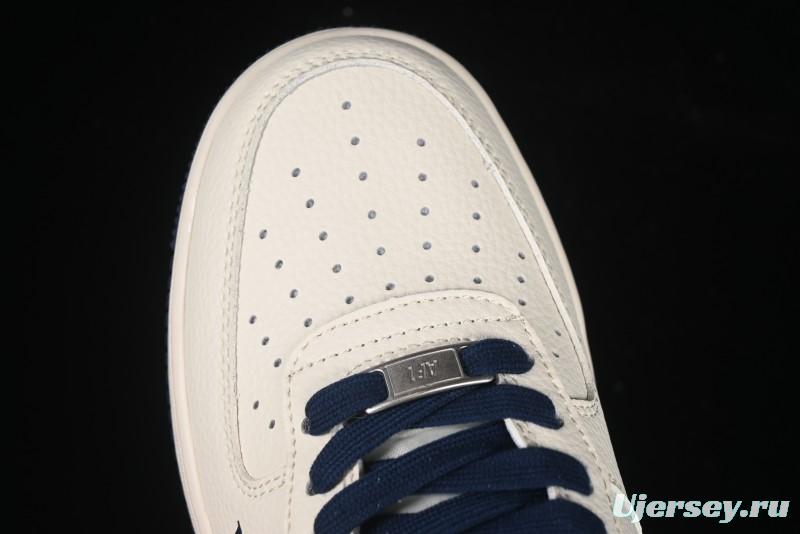 Nike Air Force 1'07 Low LV Collaboration Blue Denim Swoosh Casual Sneakers - XX3168-128