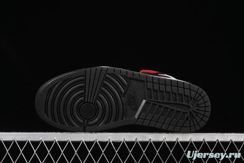 Nike Air Jordan 1 Mid AJ1 Black Red Mid-Top Casual Sneakers - DQ8426-067