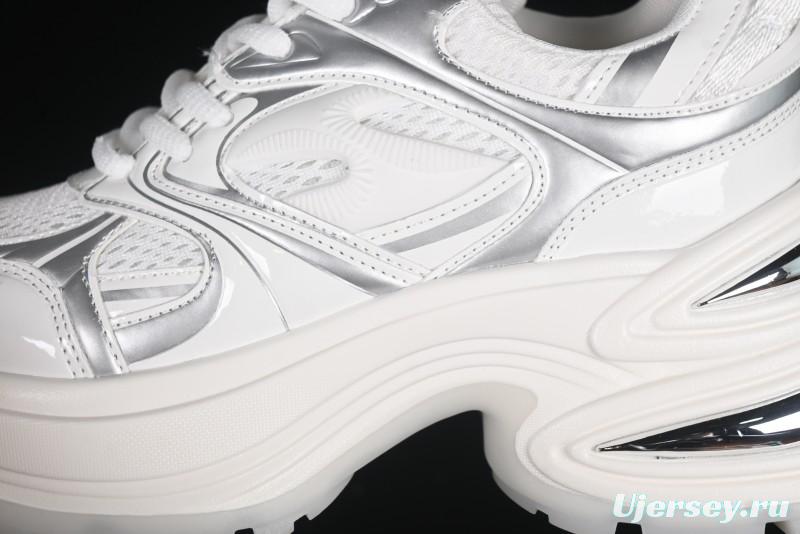 GG-CC Chunky Low Casual Fashion Sneakers with Thick Sole and Height Increasing Design - 2607 White