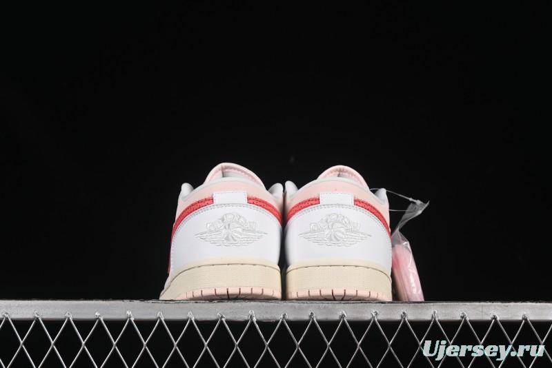 Nike Air Jordan 1 Low AJ1 White Pink Low-Top Casual Sneakers - IB8156-133