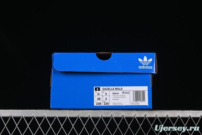 Adidas Originals Gazelle Bold IE0419 Low-Top Sneakers with Thick Sole for Casual Wear, Slip-Resistant and Durable