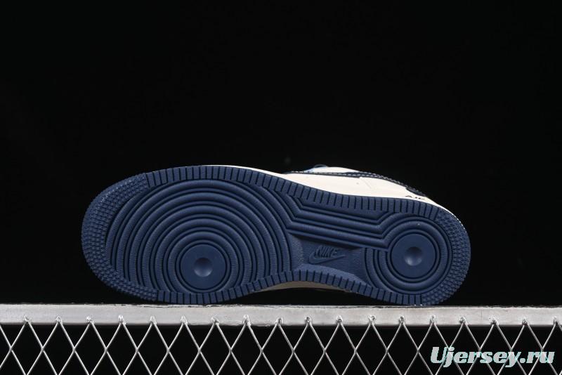 Nike Air Force 1 '07 Low Bape Collaboration Light Blue Swoosh Casual Sneakers - XS1958-554