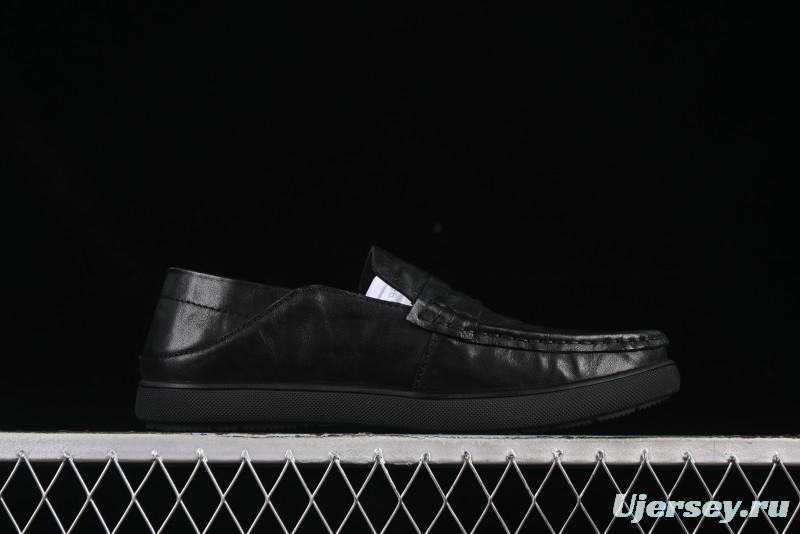 ECCO Soft Moc Summer Genuine Leather Breathable Slip-On Driving Shoes - 63516801001