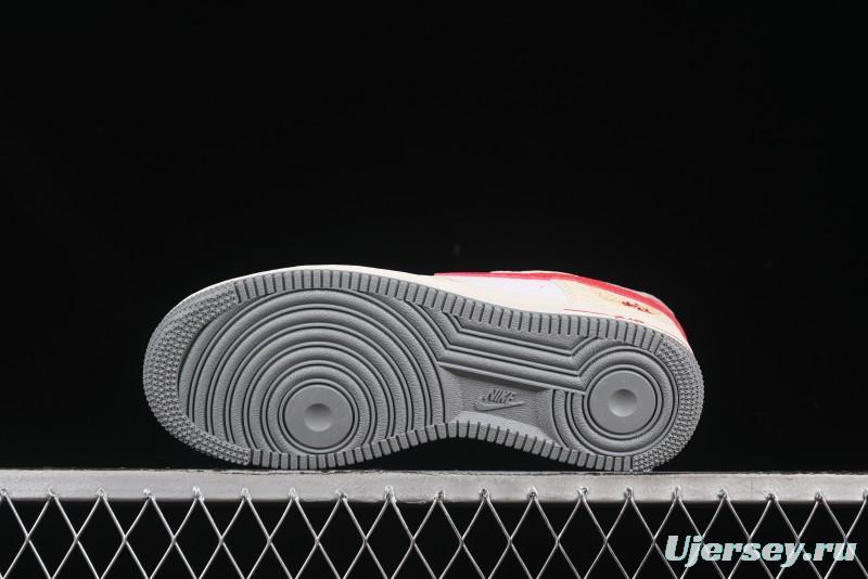 Nike Air Force 1'07 Low Snake Year Themed Casual Sneakers with Full-Length Air Cushion - DX2678-100