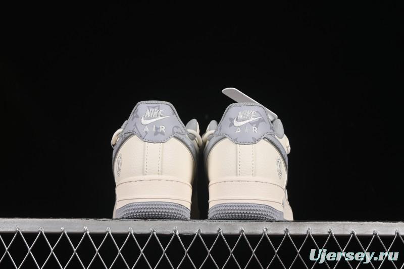 Nike Air Force 1'07 Low LV Collaboration Grey Print Drawstring Casual Sneakers - DM6868-062