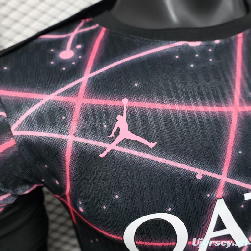 Player Version 25/26 Paris Saint-Germain PSG Black with Neon Geometric Network Jersey