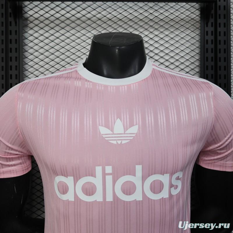 Player Version 2025 Adidas Light Pink Vertical Stripes Jersey