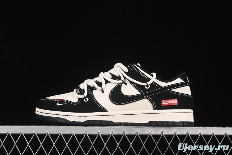 Nike SB Dunk Low SUP Series Strap Black White Black Swoosh Anniversary Customized Low-Top Casual Skate Shoes - YX5066-280