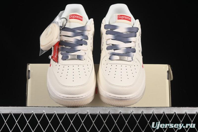 Nike Air Force 1 '07 Low Supreme Collaboration Dual-Tone Grey Print Casual Sneakers - HH7518-077