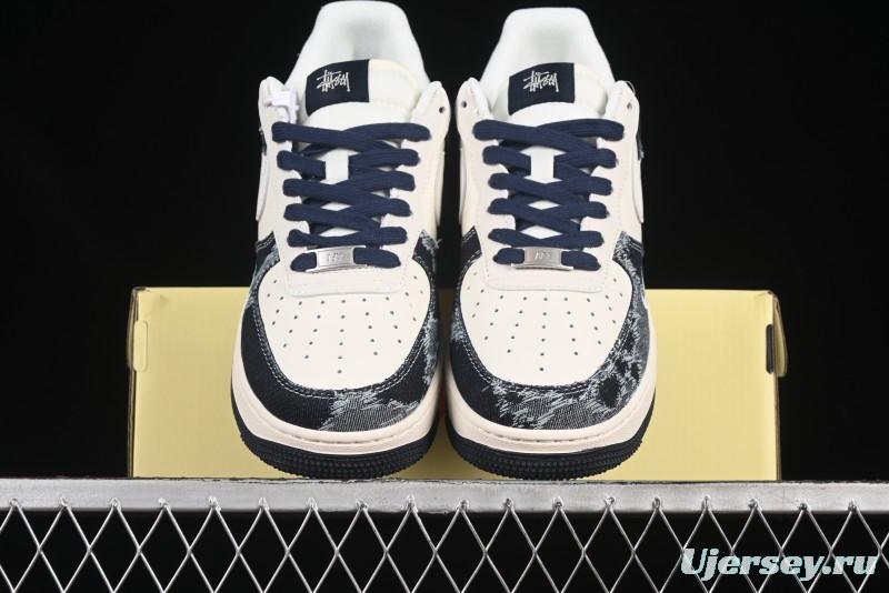 Nike Air Force 1 '07 Low Stussy Collaboration Retro Denim Casual Sneakers - XS1958-578