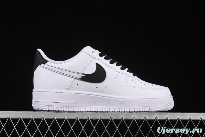 Nike Air Force 1 '07 Low Casual Sneakers in White-Black Gradient with Full-Length Air Cushion - ZH0316-078