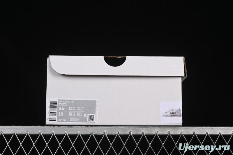 Nike Air Force 1 '07 Low Custom Official Hot Style 2D Theme White Gray Spray Paint Casual Sneakers - CW2288-111