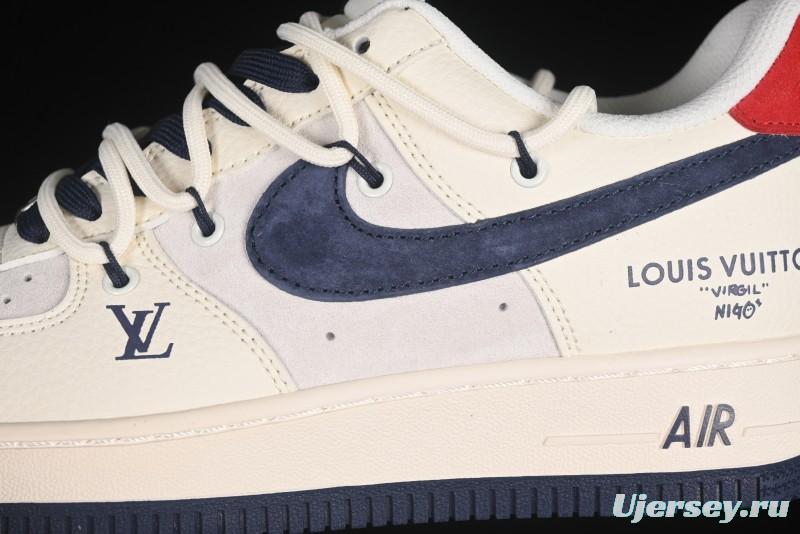 Nike Air Force 1 '07 Low LV Collaboration Blue Swoosh Drawstring Casual Sneakers - DM6868-083