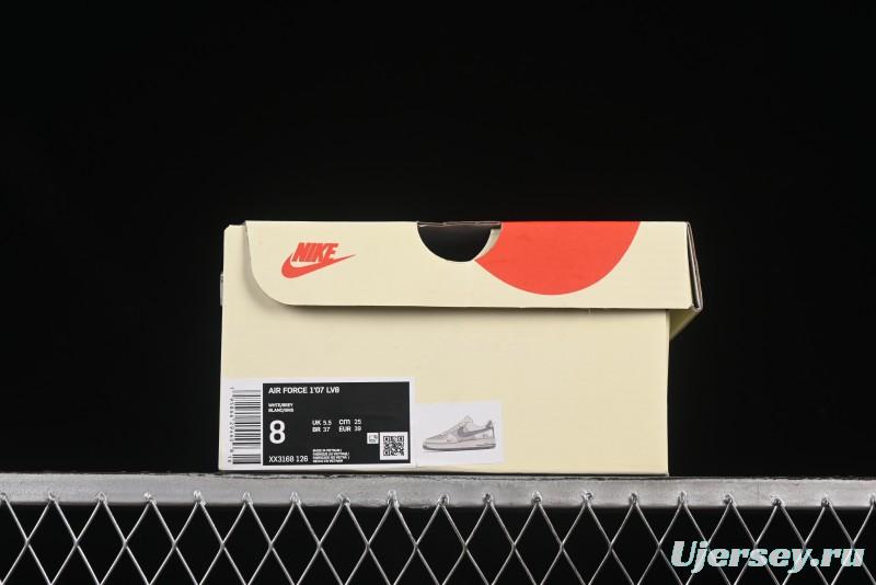 Nike Air Force 1 '07 Low Stussy Collaboration Pig Grey Swoosh Grey Sole Casual Sneakers - XX3168-126