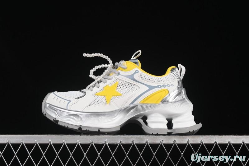 GG-CC Star-Designed Lace-Up Hollow-Out Chunky Sneakers with 5cm Height Boost - G25X269