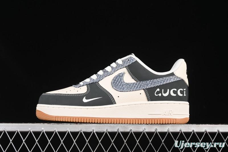 Nike Air Force 1'07 Low Gucci Collaboration Floral Pattern Rubber Sole Casual Sneakers - DF0188-058