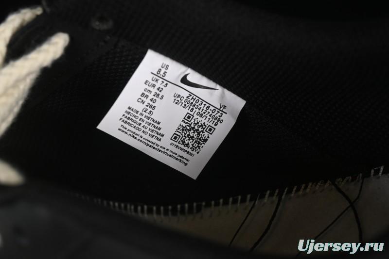 Nike Air Force 1 '07 Low Casual Sneakers in Black & White with Hemp Rope Detailing - ZH0316-073