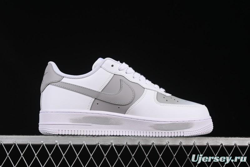 Nike Air Force 1 '07 Low Custom Official Hot Style 2D Theme White Gray Spray Paint Casual Sneakers - CW2288-111