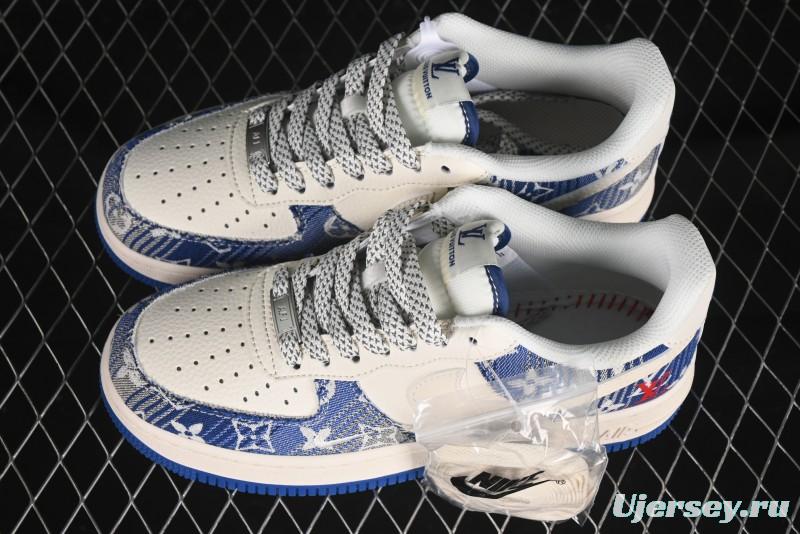 Nike Air Force 1 '07 Low Stussy Collaboration Gradient Denim Casual Sneakers - XS1958-586