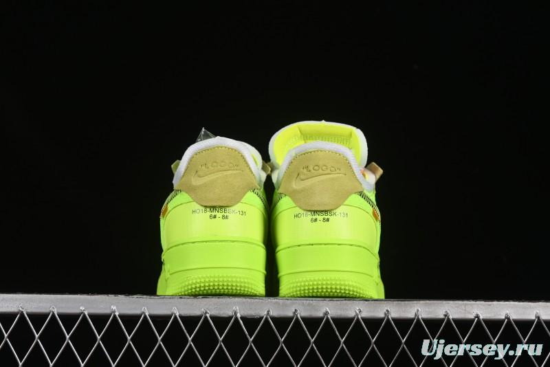 Nike Off White x Air Force 1 Low OW Collaboration Transparent Yellow Sneakers - AO4606-700