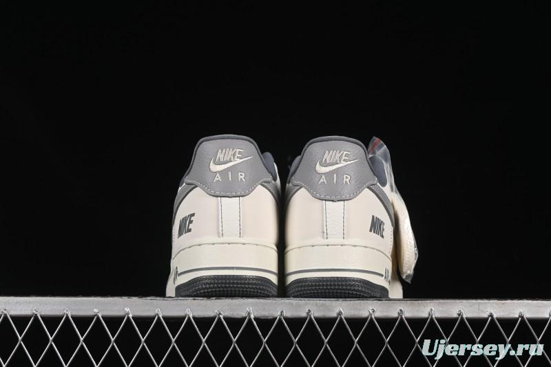 Nike Air Force 1 '07 Low Casual Sneakers in Cream Grey with Full-Length Air Cushion - SC9207-534