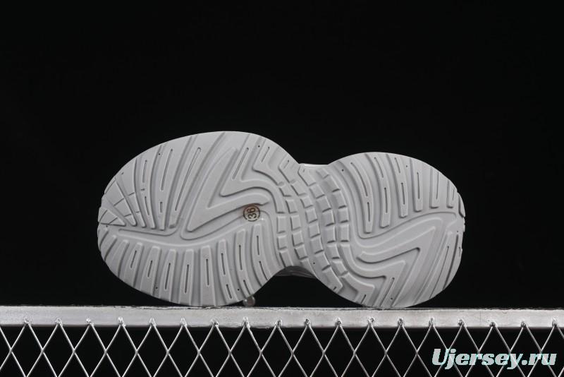 GG-CC Lace Pearl Chain Casual Platform Dad Shoes - 250310 Silver