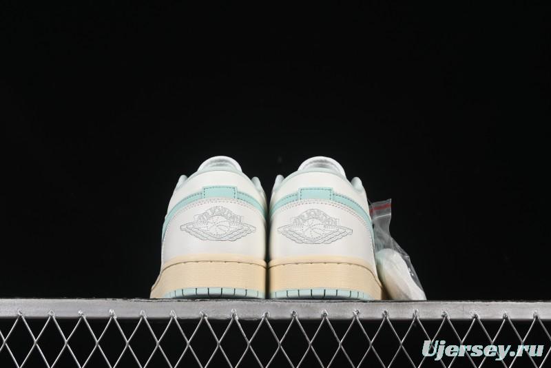 Nike Air Jordan 1 Low AJ1 White Mint Green Low-Top Casual Lifestyle Sneakers - DC0774-134