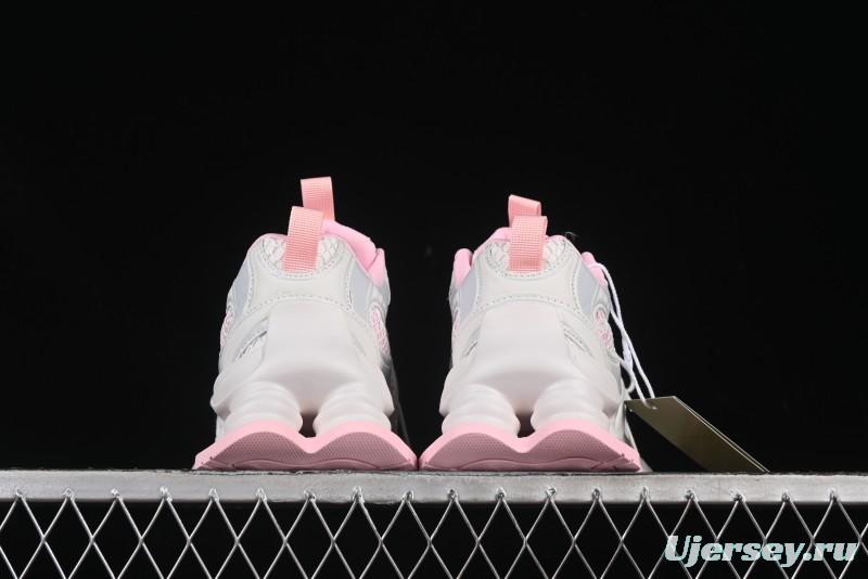 GG-CC Starry Sky Particle Silver White Lace-up Hollow Out Chunky Sneakers with 5cm Height Boost - G25U9778