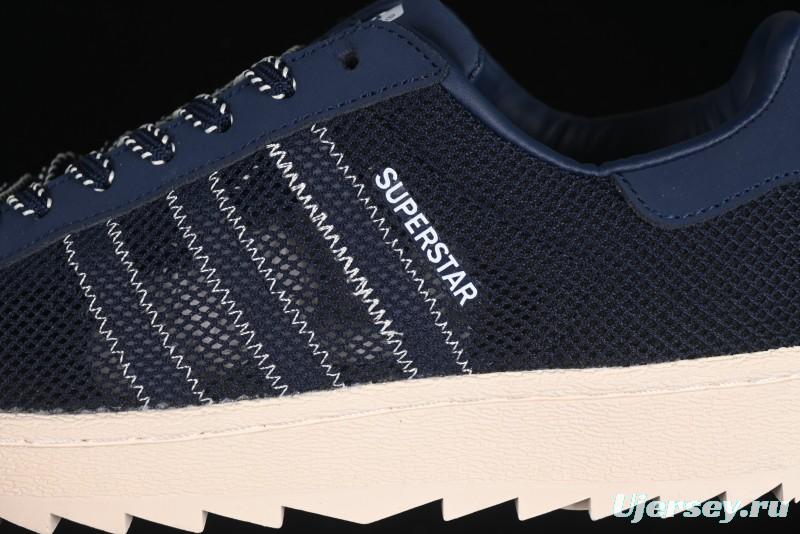 Adidas Clot x Superstar Shell Toe Casual Sneakers with Serrated Edge Design - IH3644