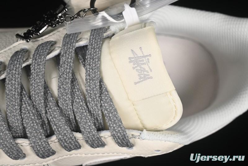 Nike Air Force 1 '07 Low Stussy Collaboration Beige Mini Swoosh Casual Sneakers - HH7518-064