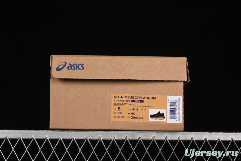 Asics Gel-Nimbus 27 Retro Breathable Casual Shoes Cushioned Durable Running Shoes for Men - 1011C095-001