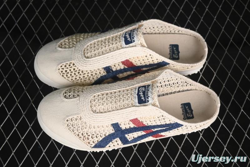 Onitsuka Tiger Mexico 66 Sabot Slip-On Sneakers with Breathable Mesh Upper - 1183C123-100