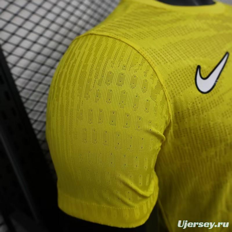Player Version 25/26 Al-Ittihad Jeddah Yellow with Vertical Stripe Pattern Jersey