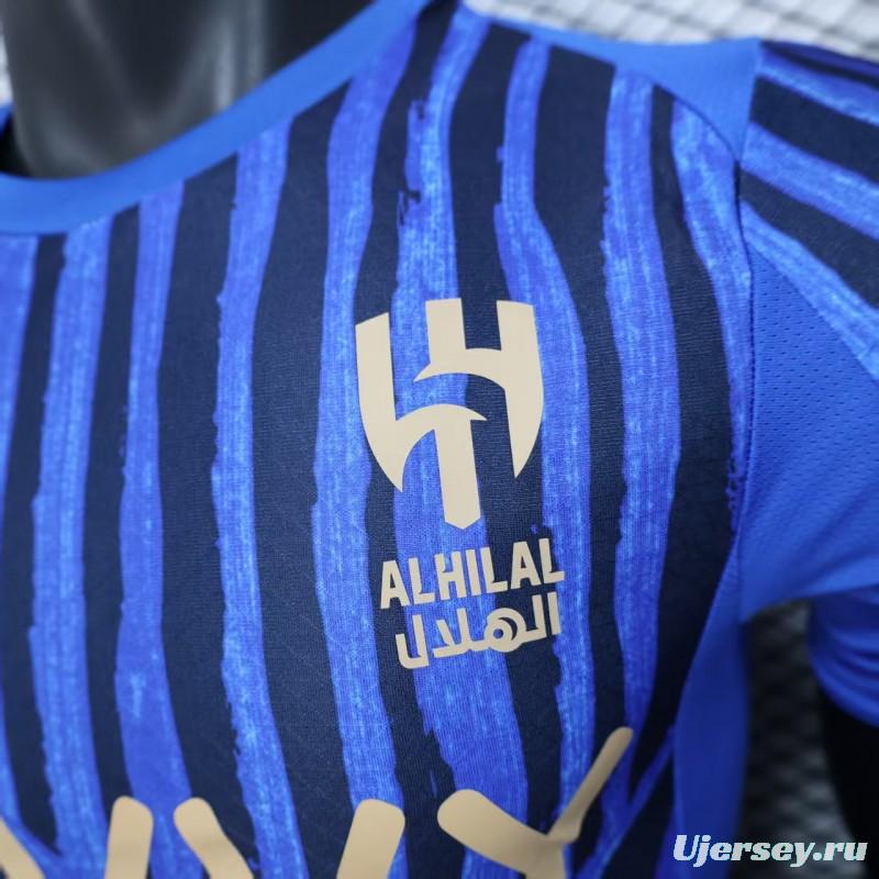 Player Version 25/26 Al Hilal Home Blue with Vertical Stripes Jersey