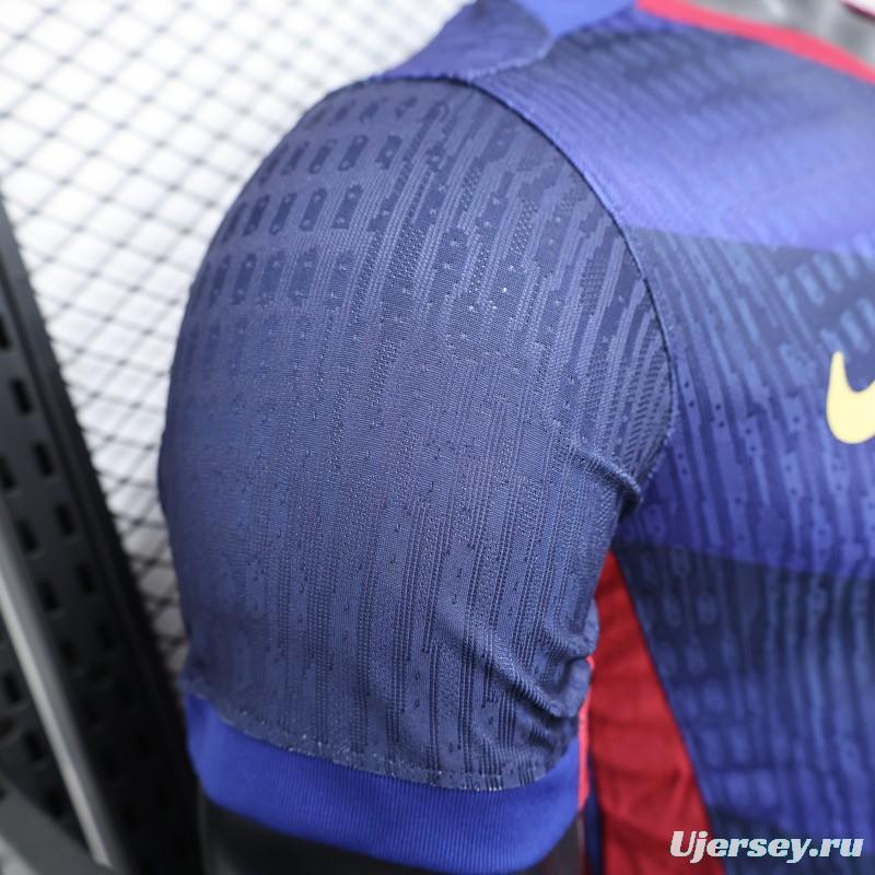 Player Version 25/26 FC Barcelona Blue with Red Diagonal Stripes Jersey