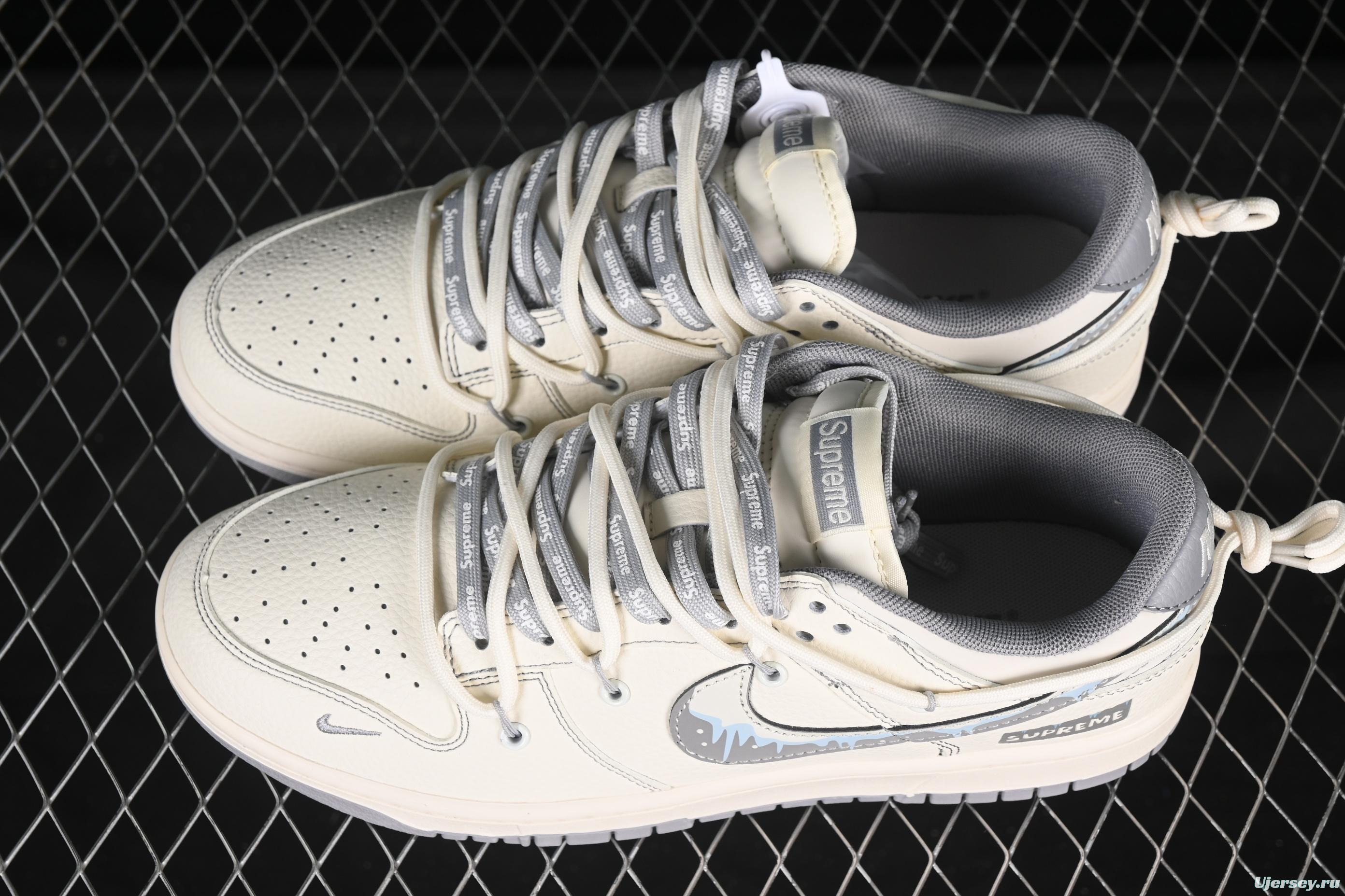 Nike SB Dunk Low Supreme Series Strap White Graffiti Swoosh Anniversary Custom Low-Top Casual Skate Shoes - DM6868-080