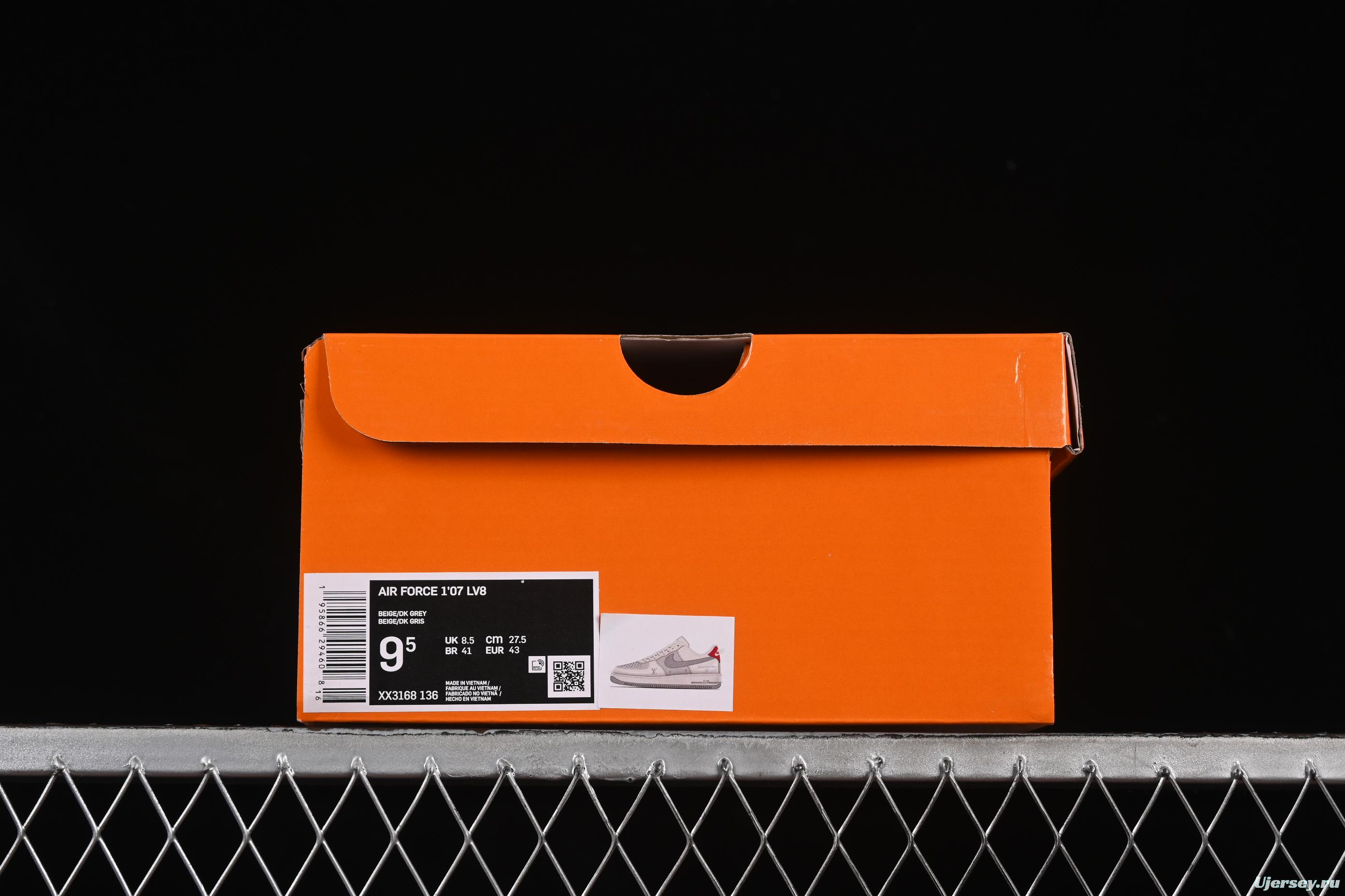 Nike Air Force 1'07 Low LV Collaboration Grey Denim Swoosh Casual Sneakers - XX3168-136