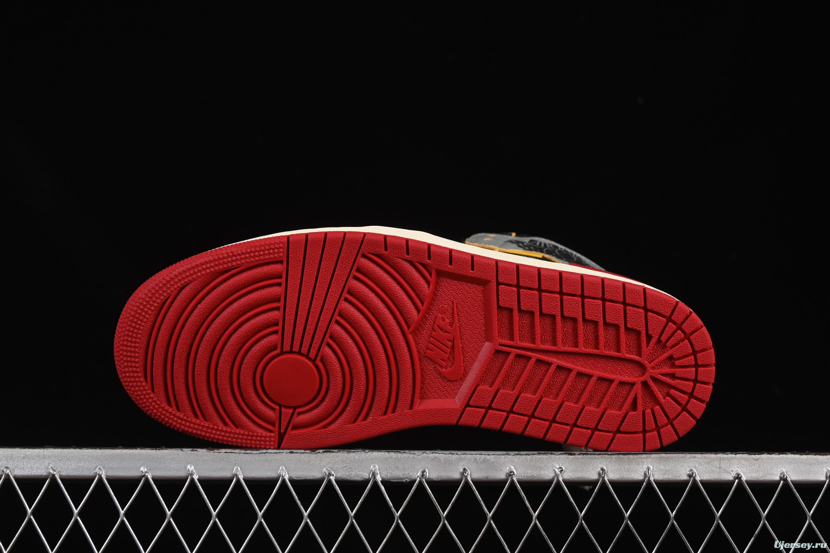 Nike Union x Air Jordan 1 Retro High Basketball Shoes with Chicago-Inspired Design - HV8563-600