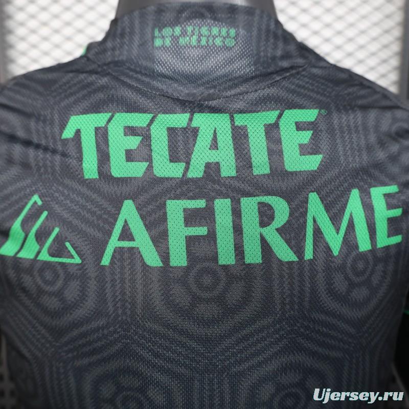 Player Version 2024-25 Tigres UANL Third Jersey - Black with Green Accents - CEMEX Sponsorship