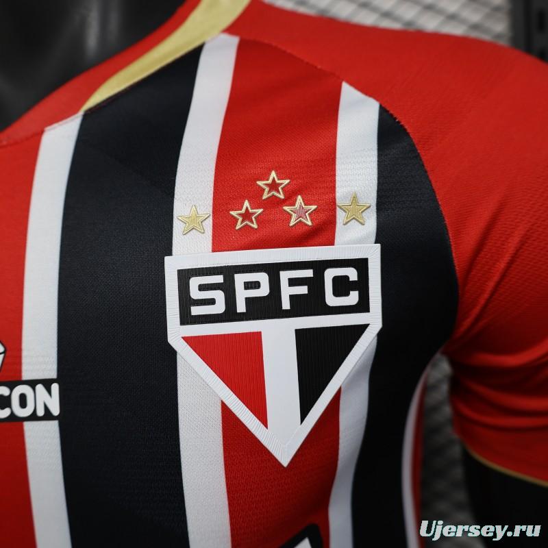 Player Version 25/26 Sao Paulo Home Jersey With Full Sponsors