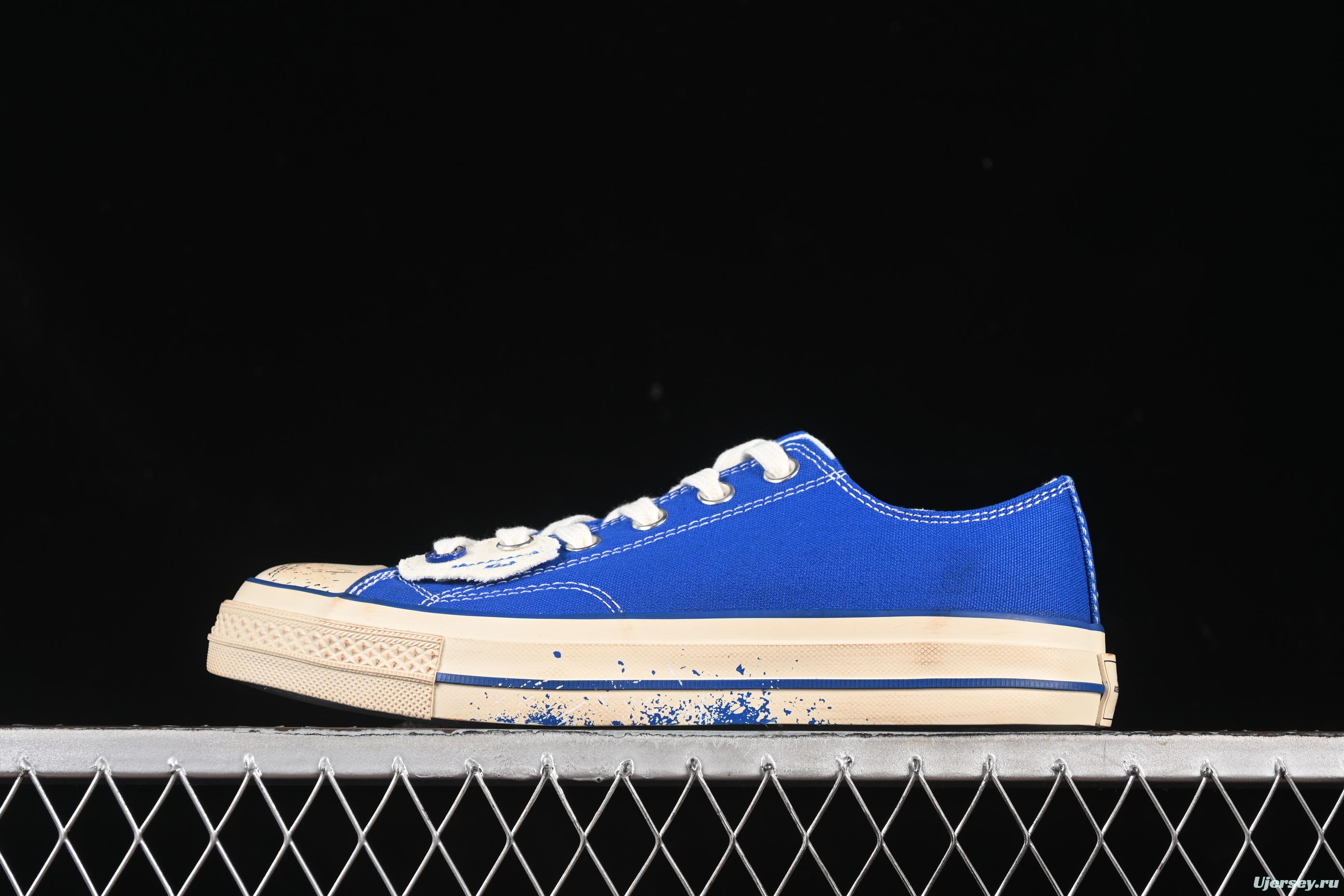 Ader Error x Converse Low Top Casual Canvas Sneakers with Special Pattern Print and Transparent Sole - A05352C