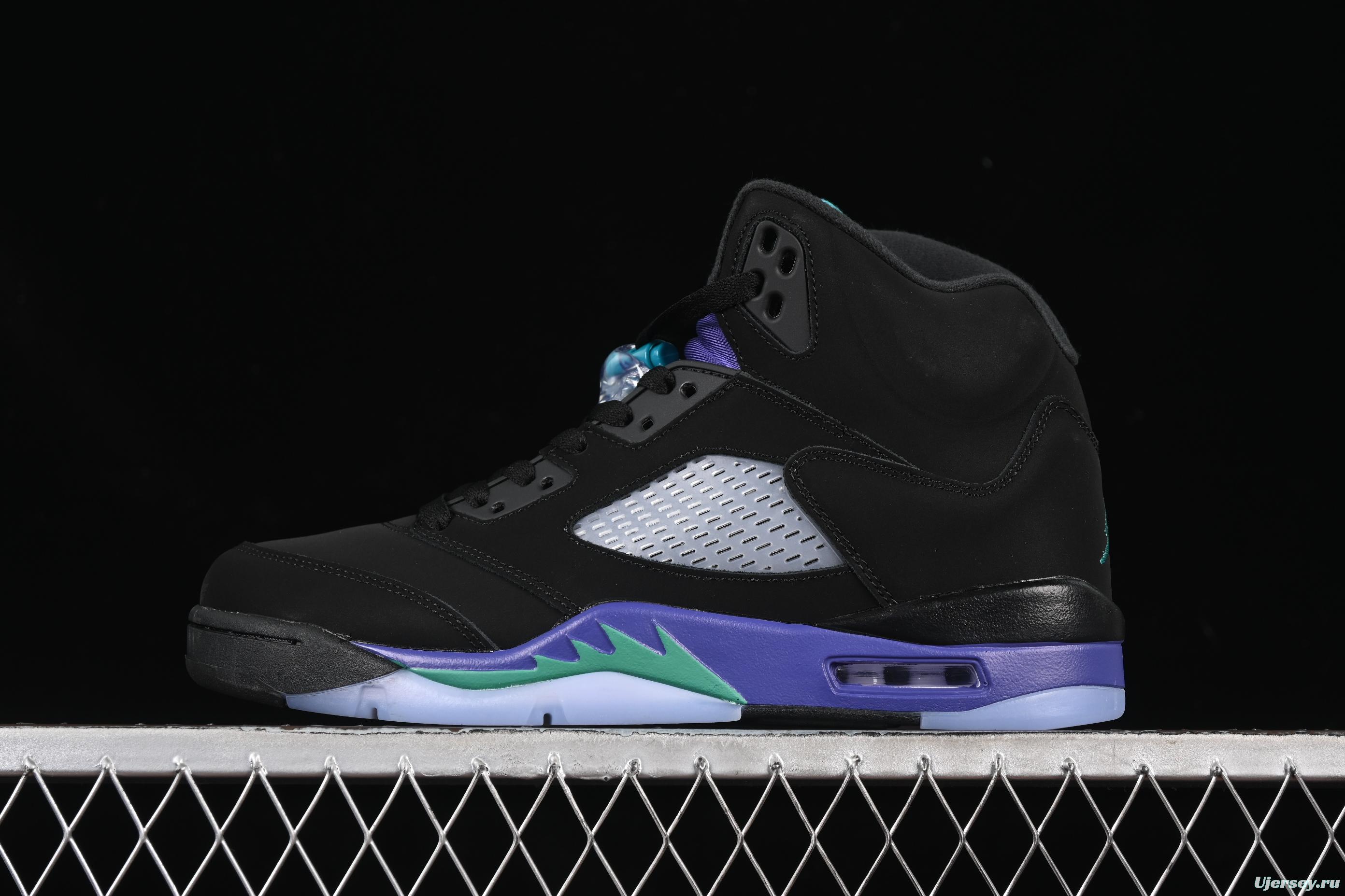 Nike Air Jordan 5 Retro Basketball Shoes - Black Grape - 136027-007