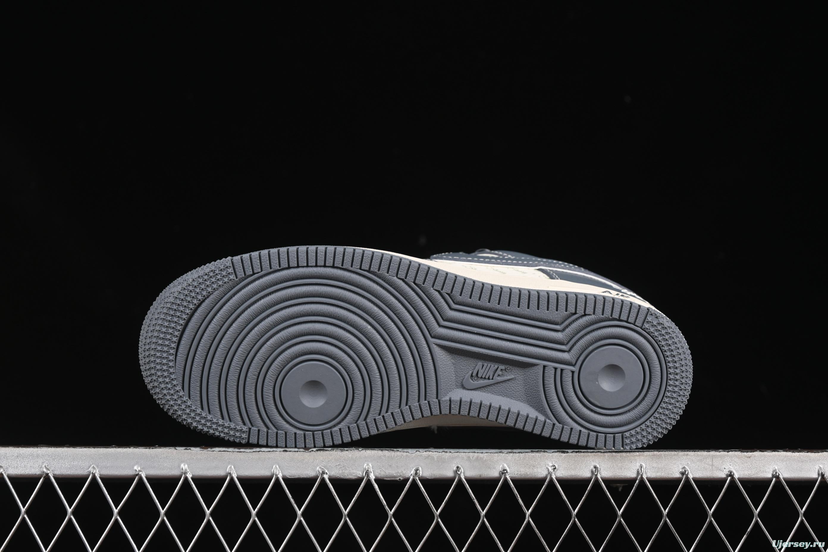 Nike Air Force 1 '07 Low Stussy Collaboration Grey Black Tail Low-Top Casual Sneakers - XS1958-553