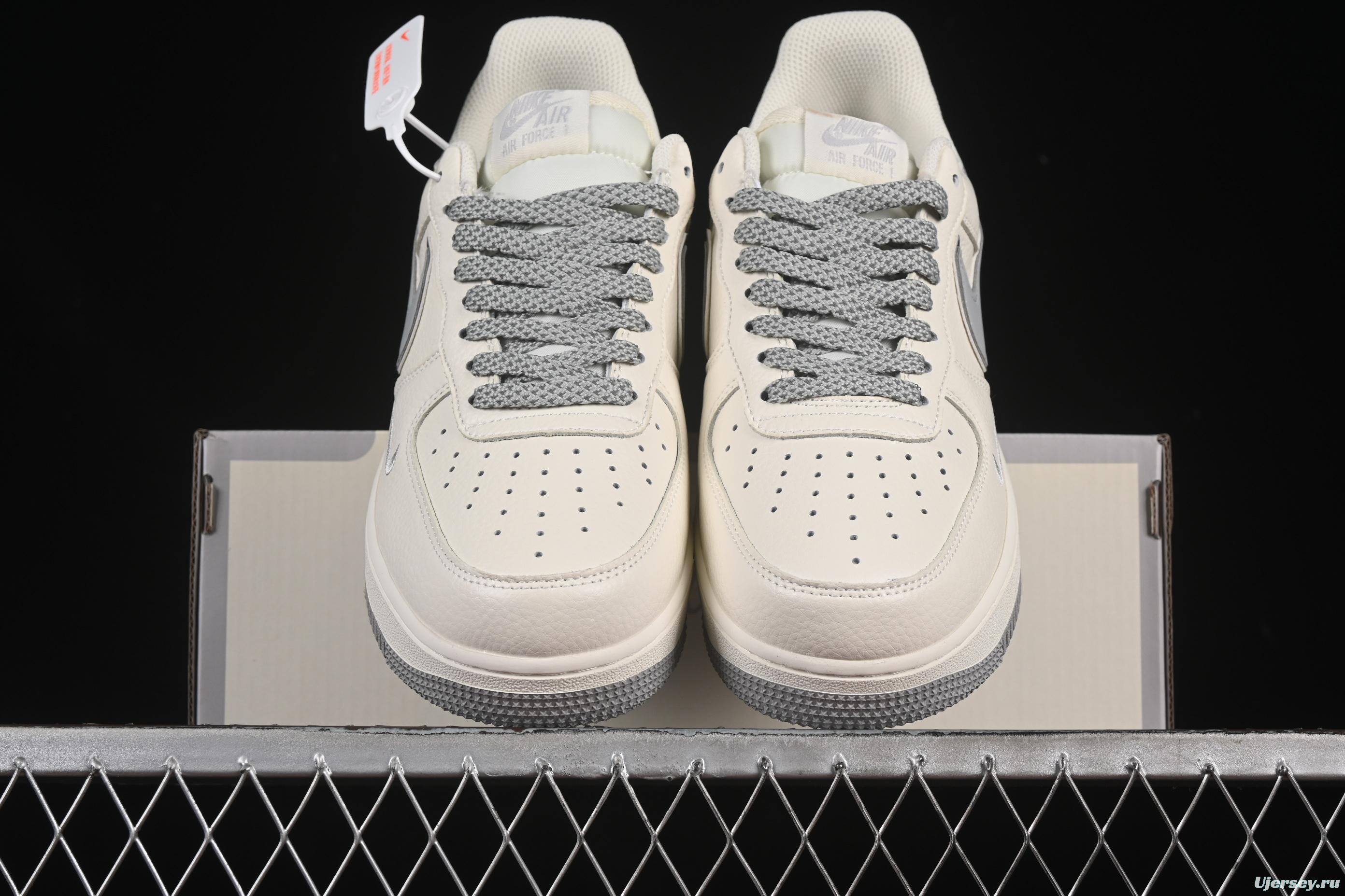 Nike Air Force 1 '07 Low Dream White Grey Swoosh Casual Sneakers - DR2024-106