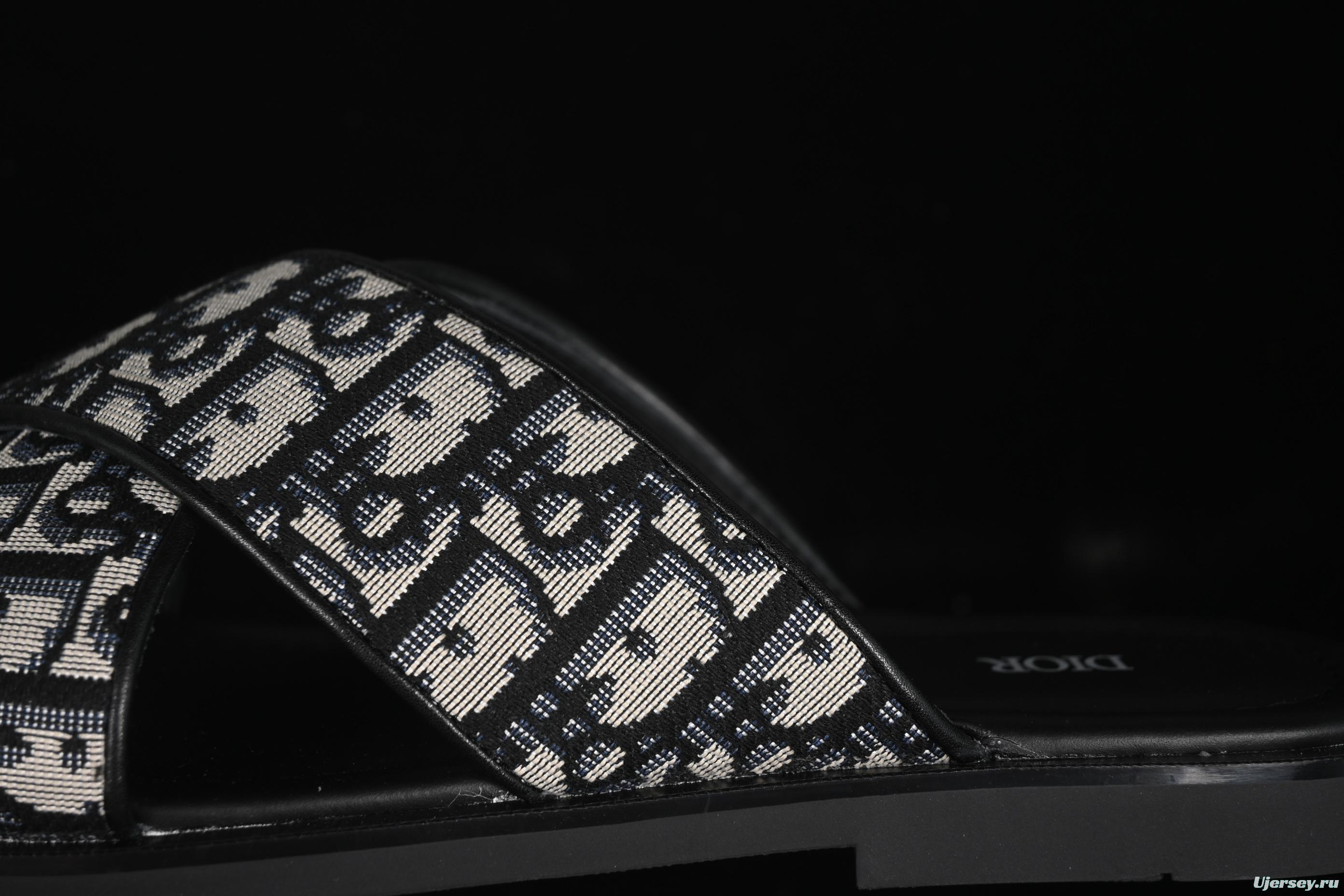 Dior Alias Oblique Summer Men's Slip-On Loafers with Cross Strap Design - 3SA126ZSA