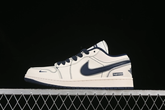 Nike Air Jordan 1 Low Supreme Collaboration Retro Basketball Shoes - XX3168-176