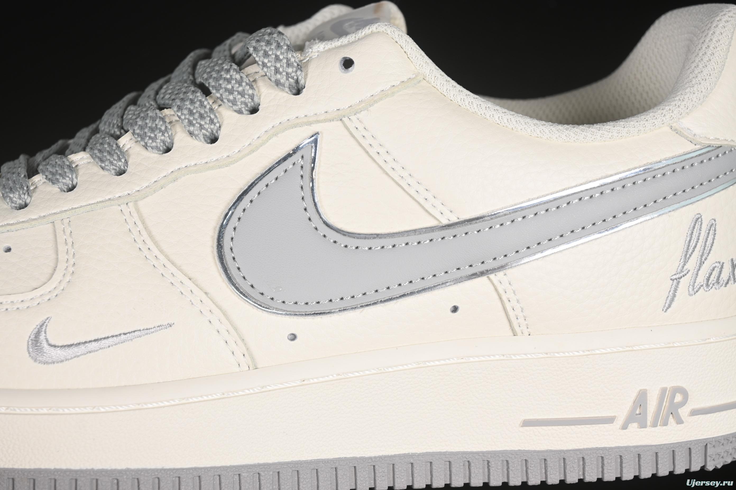 Nike Air Force 1 '07 Low Dream White Grey Swoosh Casual Sneakers - DR2024-106
