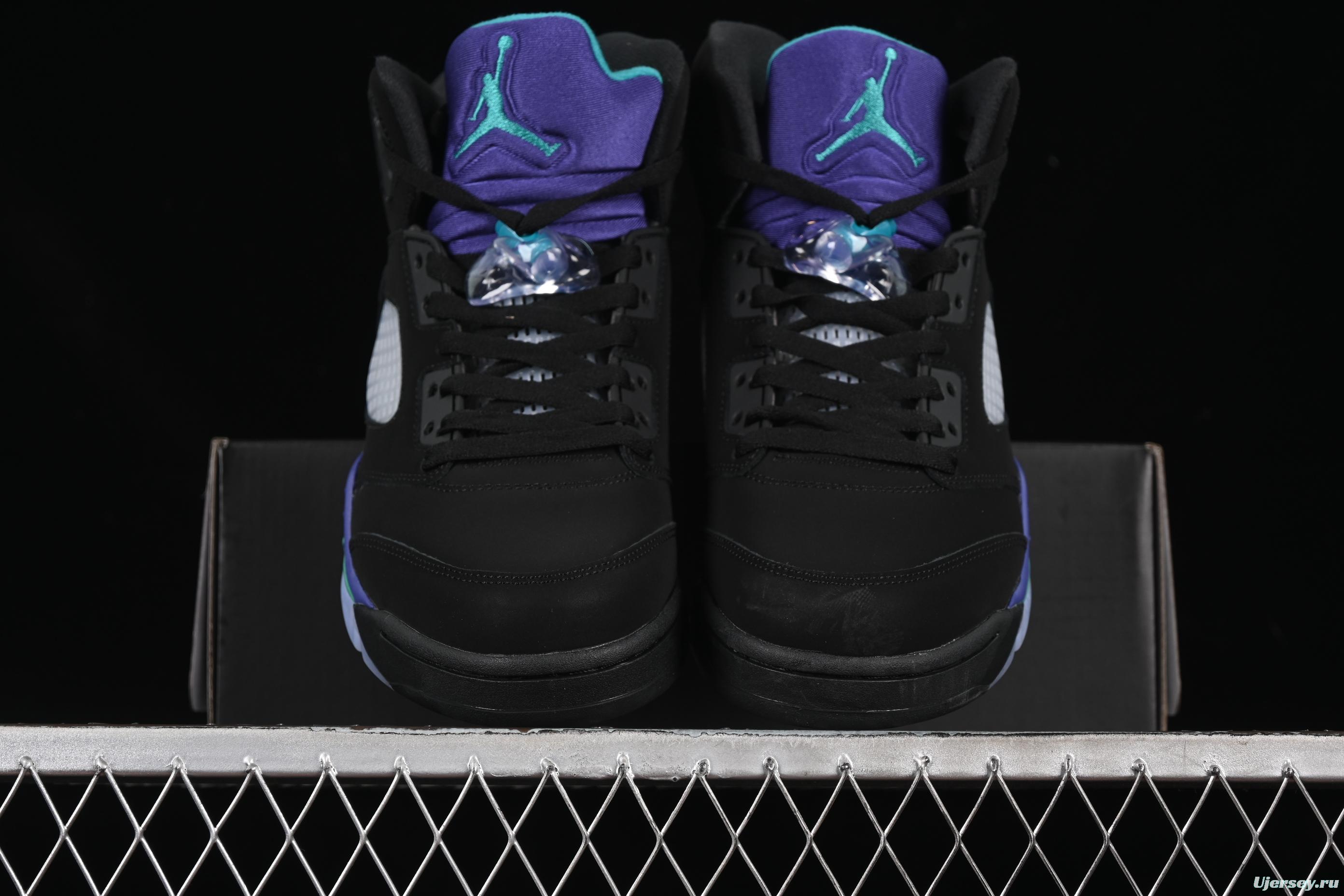 Nike Air Jordan 5 Retro Basketball Shoes - Black Grape - 136027-007