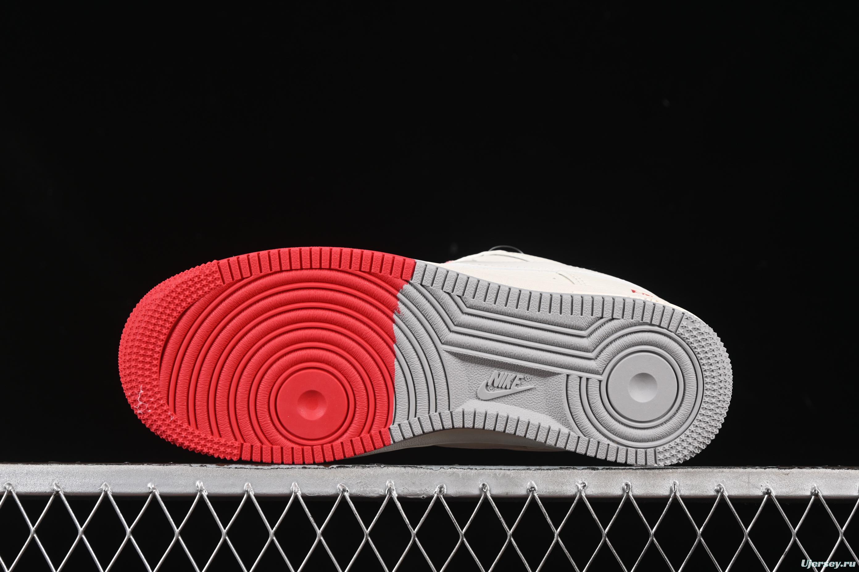 Nike Air Force 1 '07 Low Supreme Collaboration Two-Tone Red Grey Casual Sneakers - XX3168-157