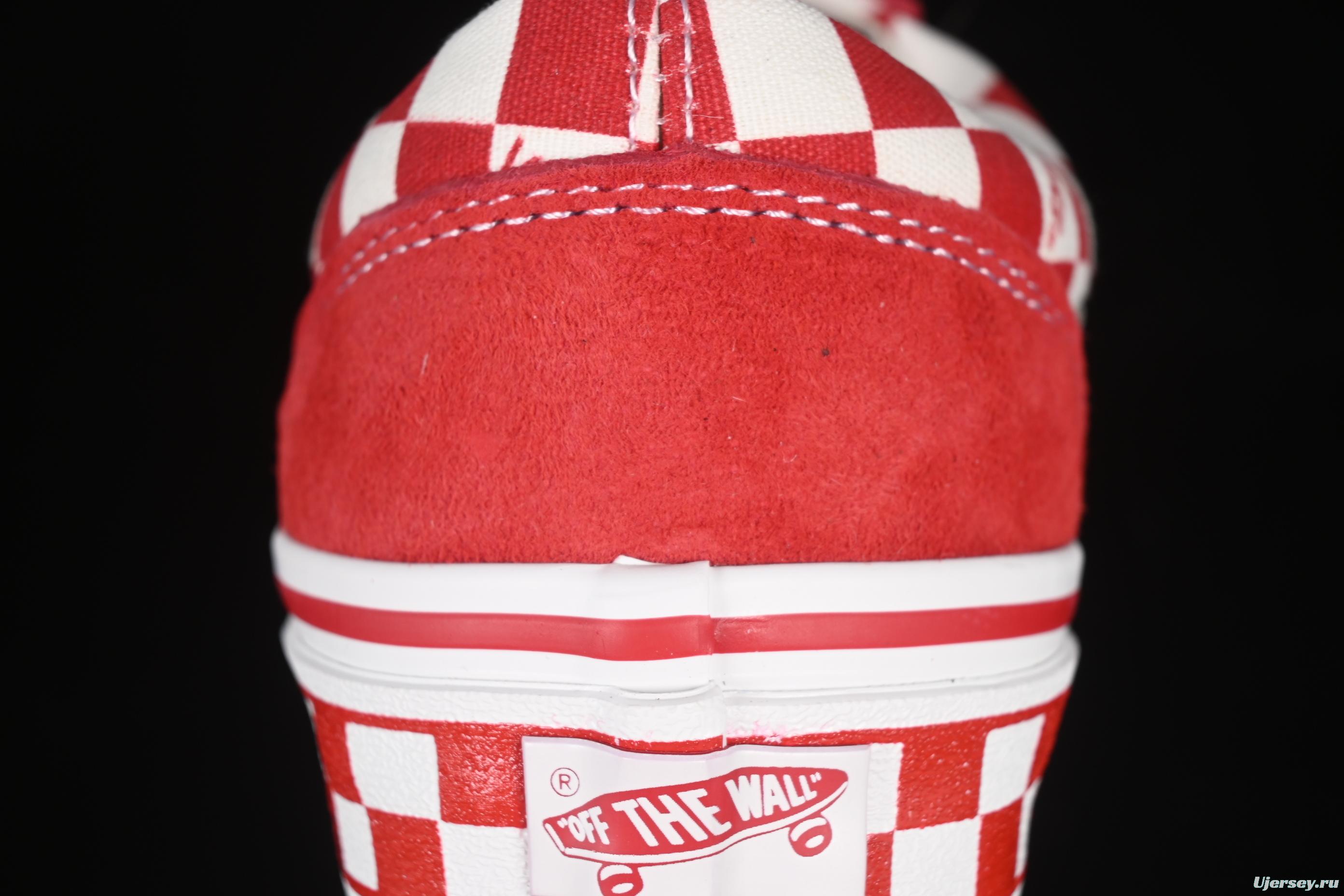 Vans Old Skool 36 LX-BMX Classic Skate Shoes in White Red Checkerboard - VN000D57ERM